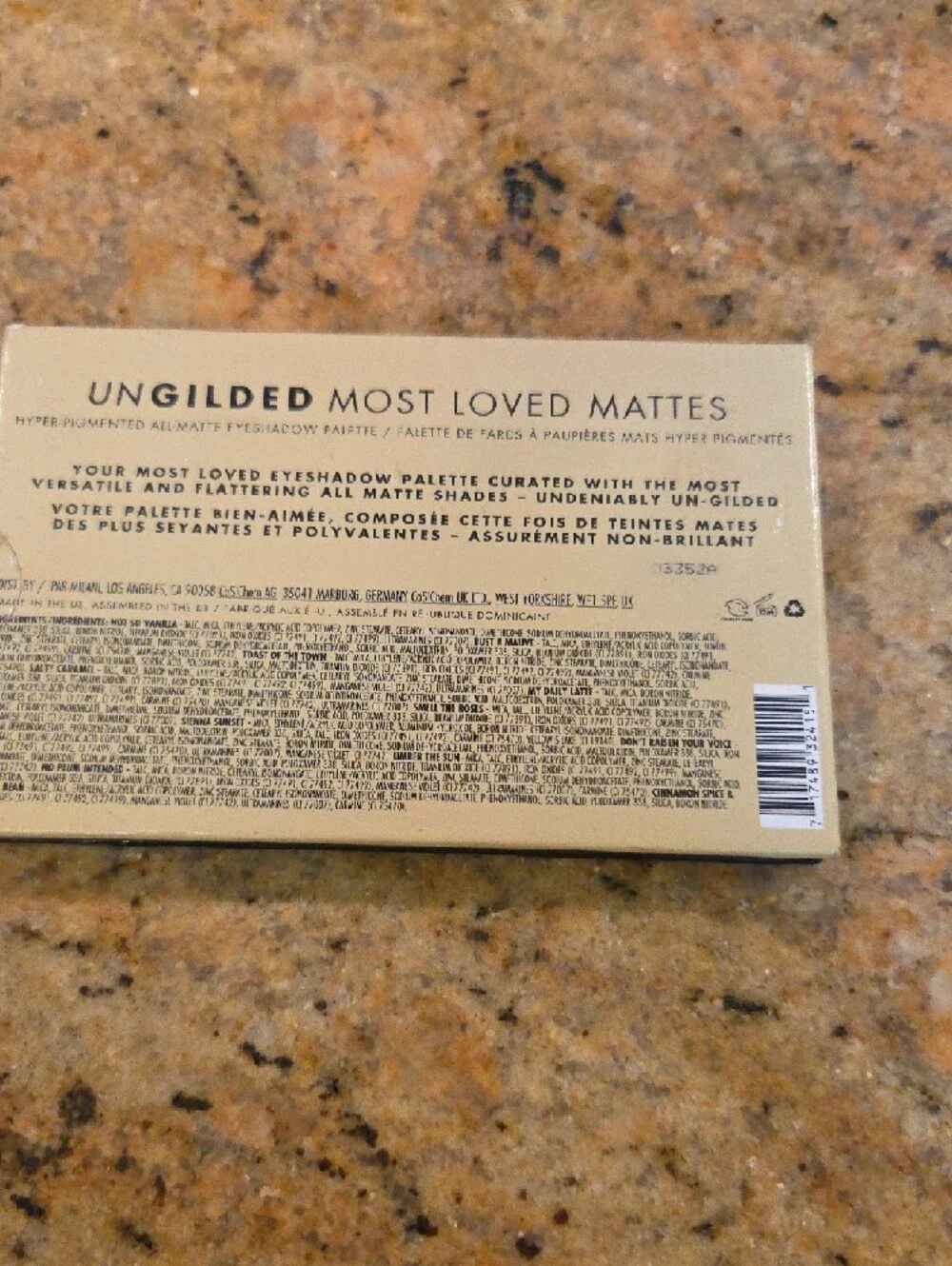 Milani Ungilded Most Loved Mattes Eyeshadow Palette - Black and Gold Lettering